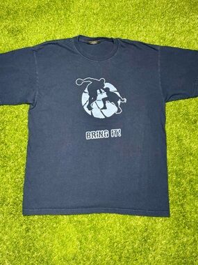 Vintage Steve & Barrys And1 Basketball T-Shirt “Bring It!” Men’s Large Navy Blue
